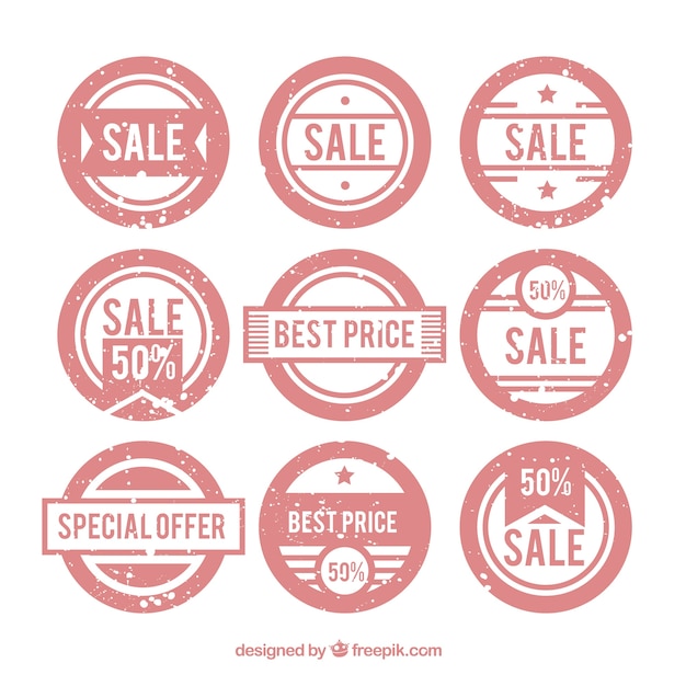 Selection of round stamps with special offers