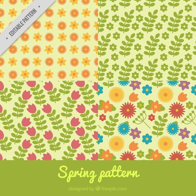 평면 디자인의 꽃과 함께 봄 패턴 선택