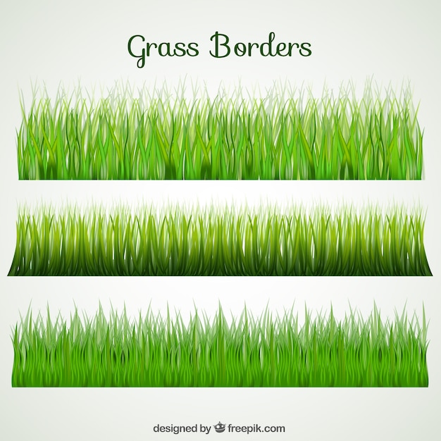 Selection of three grass borders