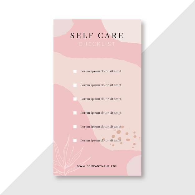 self-care checklist instagram story
