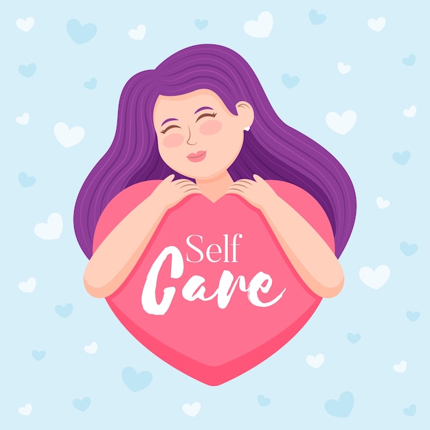 Free vector self care concept with woman