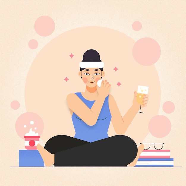 Free vector self care concept