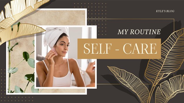 Free vector self care design template banner