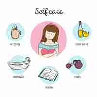 Free vector self care health concept