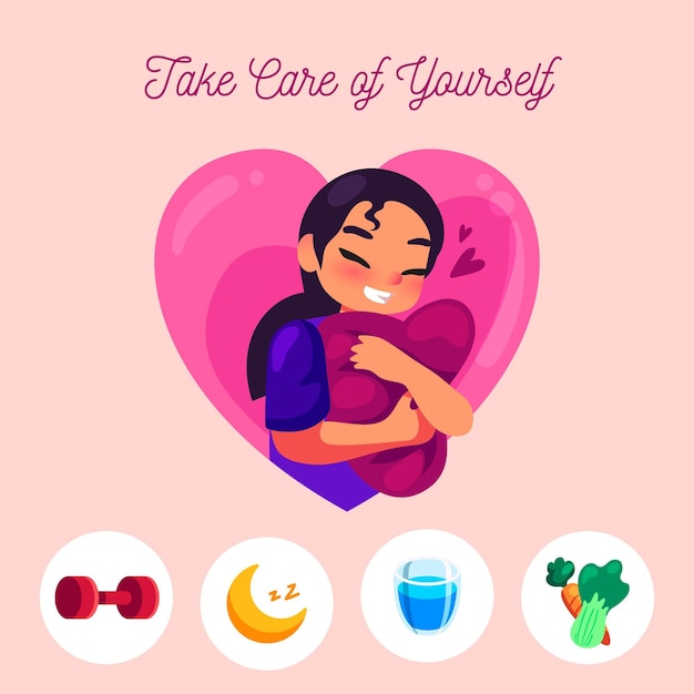 Self care illustration concept