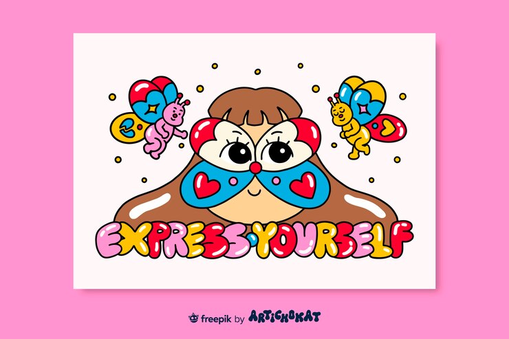 Free Vector self love illustrated poster design with butterflies