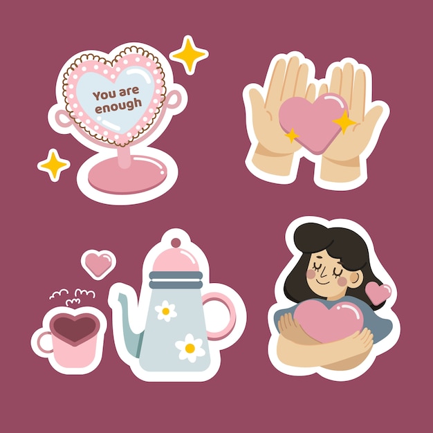 Free vector self love items collection