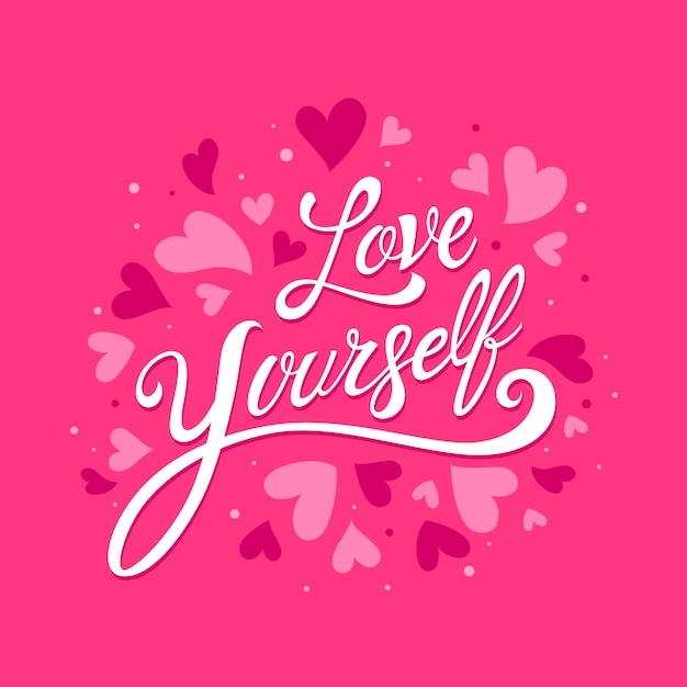 Free vector self love lettering message concept