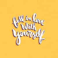 Free vector self love lettering quotes illustration