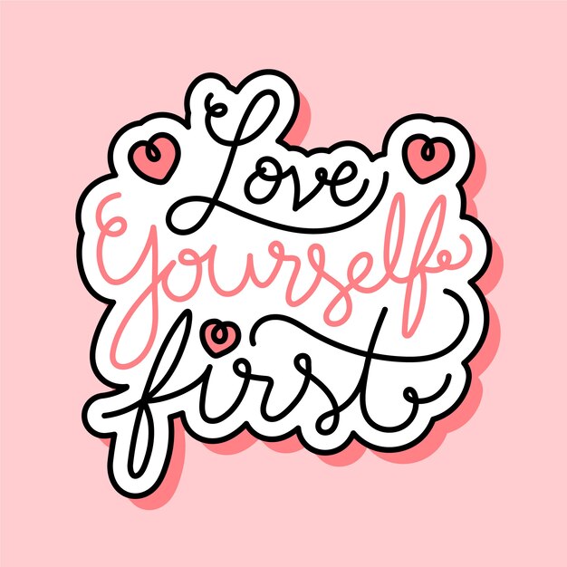 Self love lettering