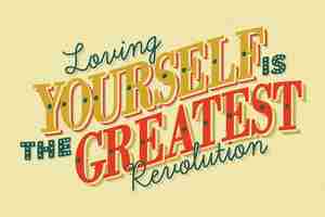 Free vector self-love lettering