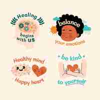 Free vector self love sticker set