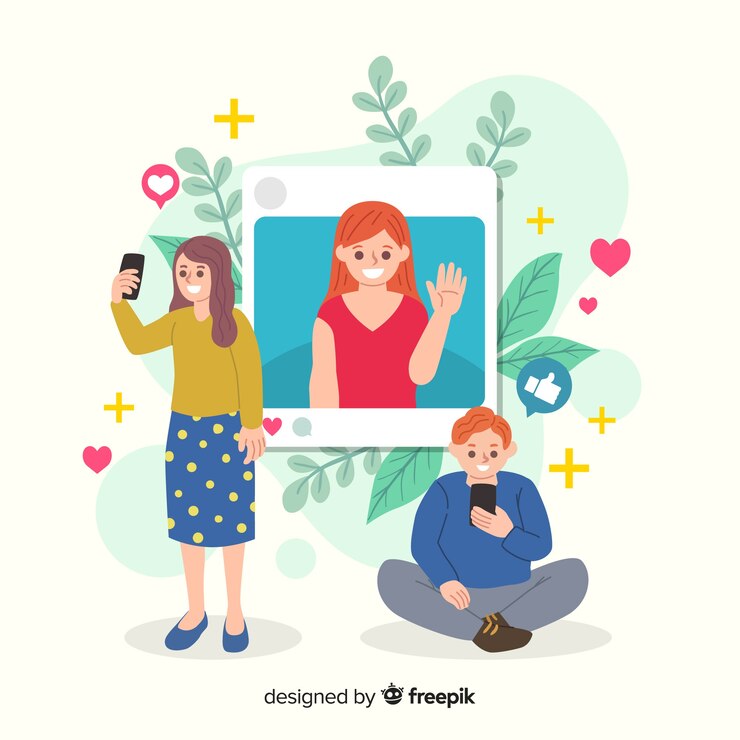 Бесплатный Вектор self фото концепция для социальных медиа