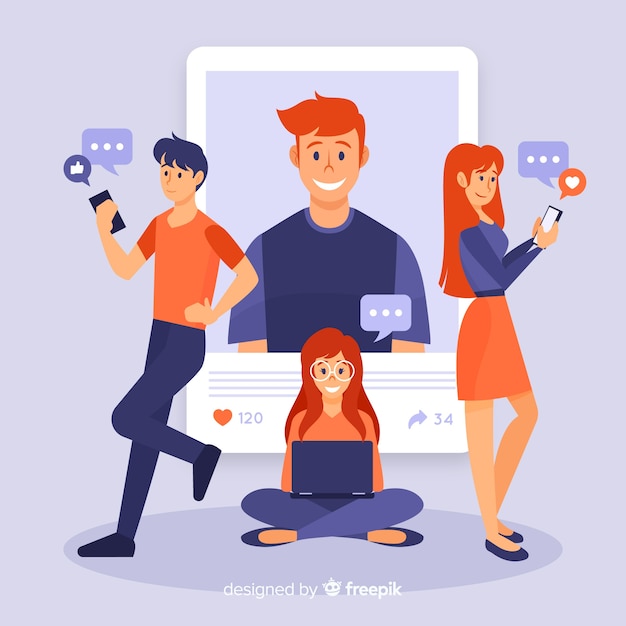 Free vector self photo concept social media