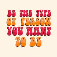 Free vector self positive message lettering in 70s style