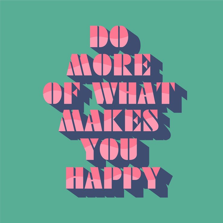 Free Vector self positive message lettering in 70s style