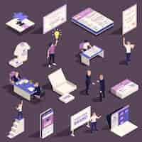 Free vector self promotion personal branding strategy isometric set with creative ideas finding marketplace networking symbols isolated vector illustration