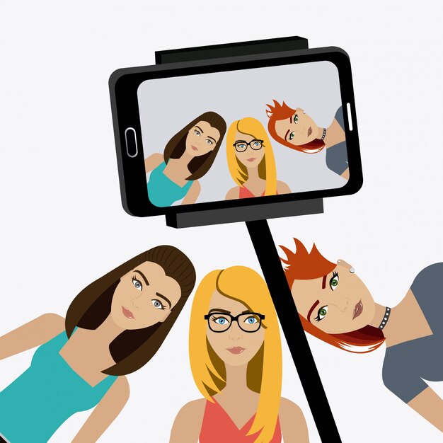  Premium Vector | Selfie design, vector illustration.
