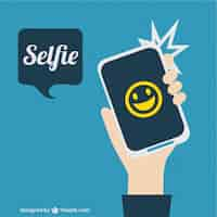 Free vector selfie picture smartphone