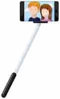 Free vector selfie stick and mobile phone