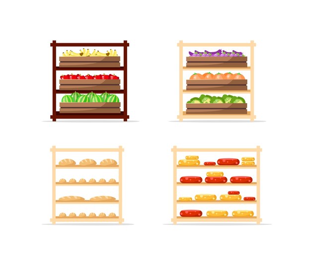 新鮮な野菜や果物 棚 イラスト 無料のベクター 新鮮な野菜や果物 棚 イラスト 無料のベクター