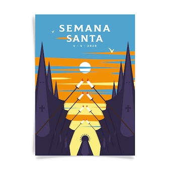 Semana santa poster template illustrated