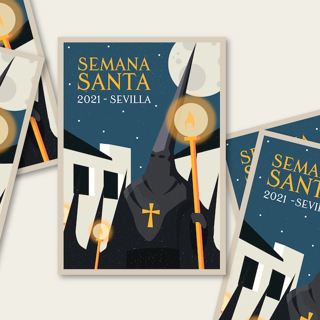 Free vector semana santa poster template