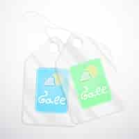 Free vector semitransparent tags for spring sales on white.