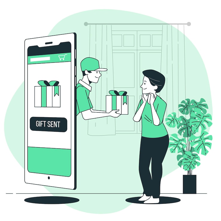 무료 Vector 선물 컨셉 일러스트 보내기