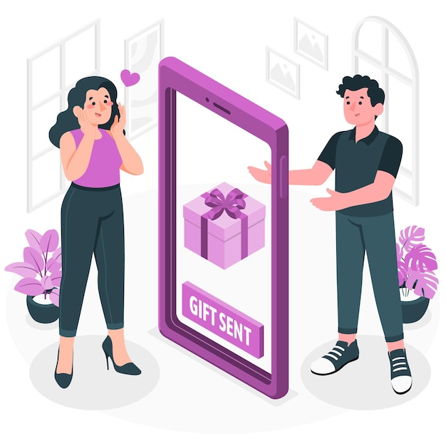 Send gift concept illustration