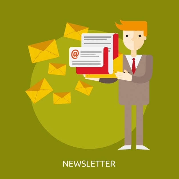 Free vector sending newsletters design