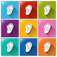 Free vector sense of hearing icons