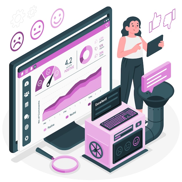 Sentiment analysis concept illustration