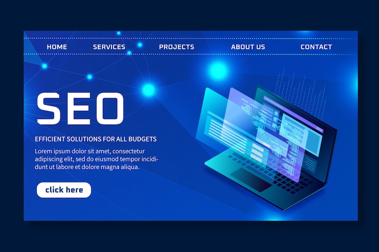 Free Vector seo ad landing page template