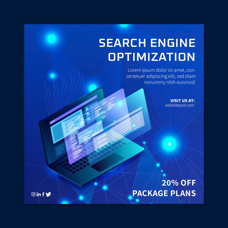 Free Vector seo ad square flyer template