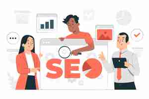 Free vector seo analytics team concept illustration