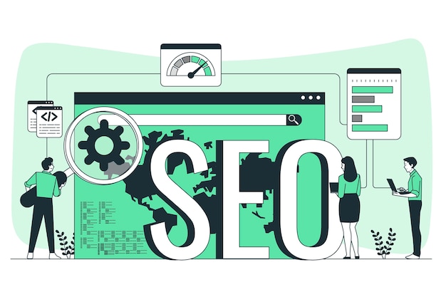 Seo Analytics Team Concept Illustration