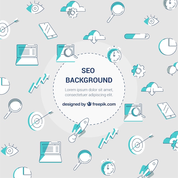 Seo background in flat style