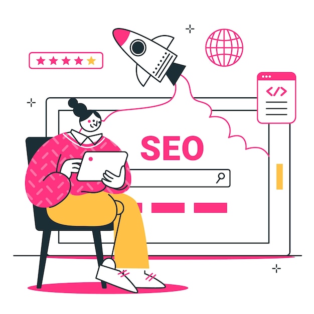 Бесплатное векторное изображение Иллюстрация концепции seo