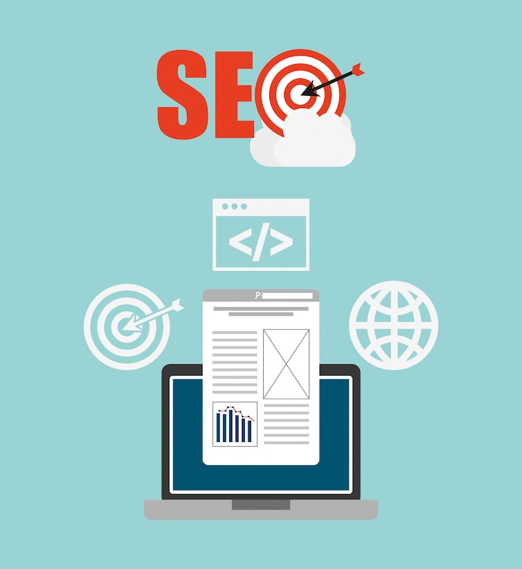 무료 Vector seo 컨셉 일러스트