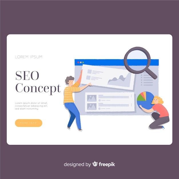 Free vector seo concept landing page