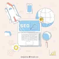 Free vector seo elements background in flat style