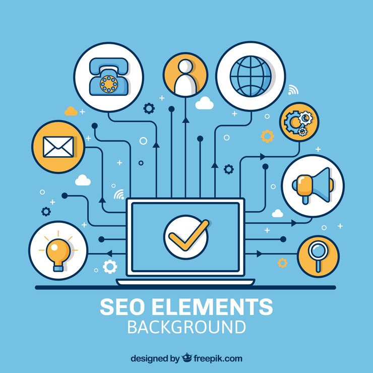 Free Vector seo elements background in flat style
