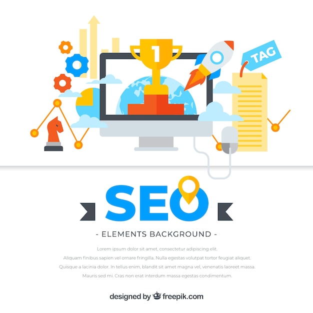 Free vector seo elements background in flat style