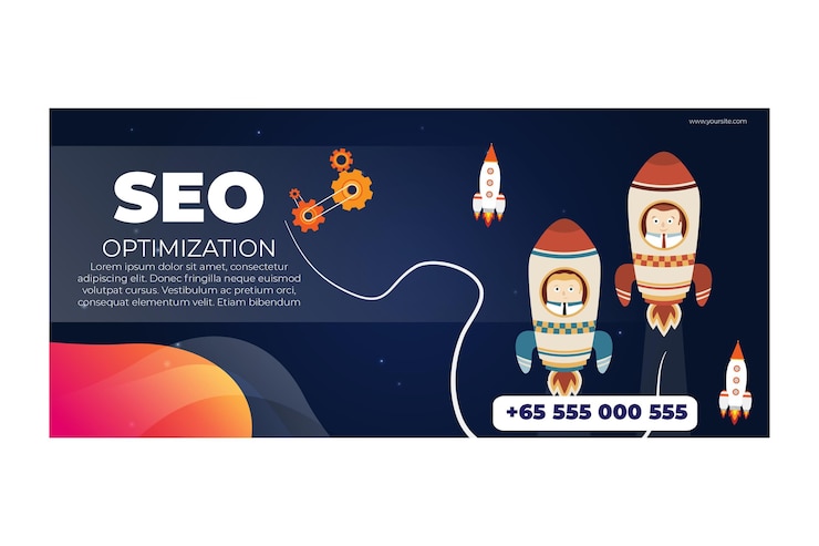Free Vector seo horizontal banner