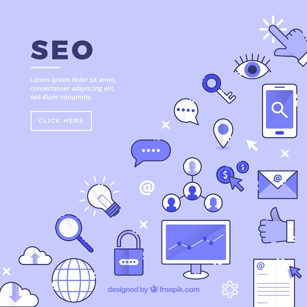 Бесплатное векторное изображение Фон иконок seo