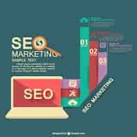 Vettore gratuito vector design piatto seo infografica