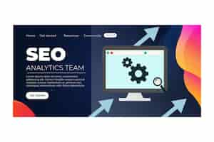 Бесплатное векторное изображение Шаблон целевой страницы seo