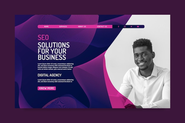 Free Vector Seo landing page template Free Vector Seo landing page template