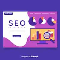 Free vector seo optimization landing page